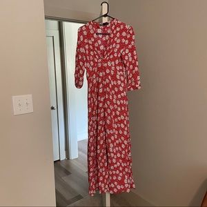 Zara maxi dress with flowers pattern
